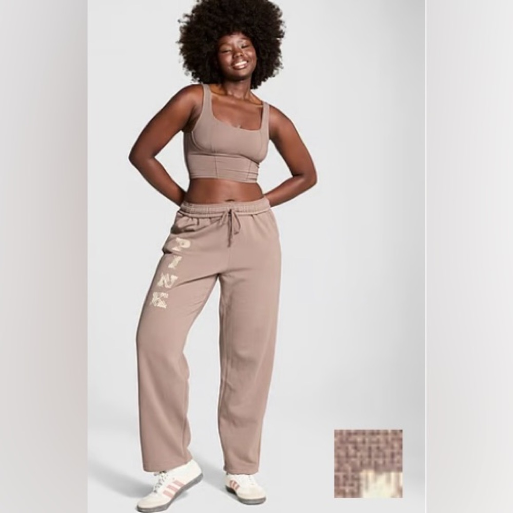 PINK Victoria's Secret Ivy Fleece Straight Leg Sweatpants